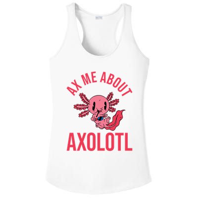 Ax Me About Axolotl Ladies PosiCharge Competitor Racerback Tank