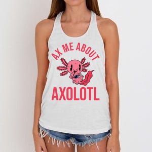 Ax Me About Axolotl Women's Knotted Racerback Tank