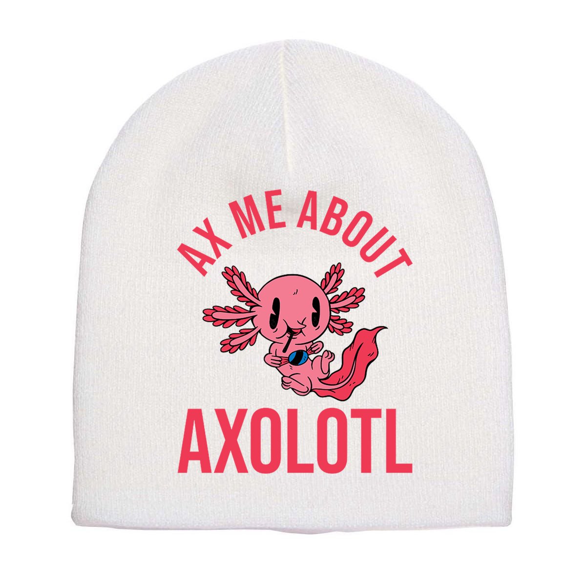 Ax Me About Axolotl Short Acrylic Beanie