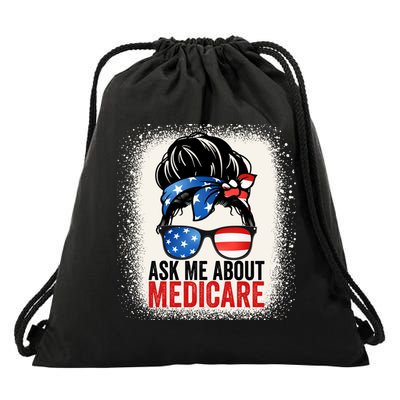 Ask Me About Medicare Insurance Agent Broker Sales Marketing Gift Drawstring Bag