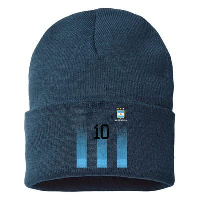 Argentinian Mom Argentina Mommy Mama Argentine Flag Sustainable Knit Beanie