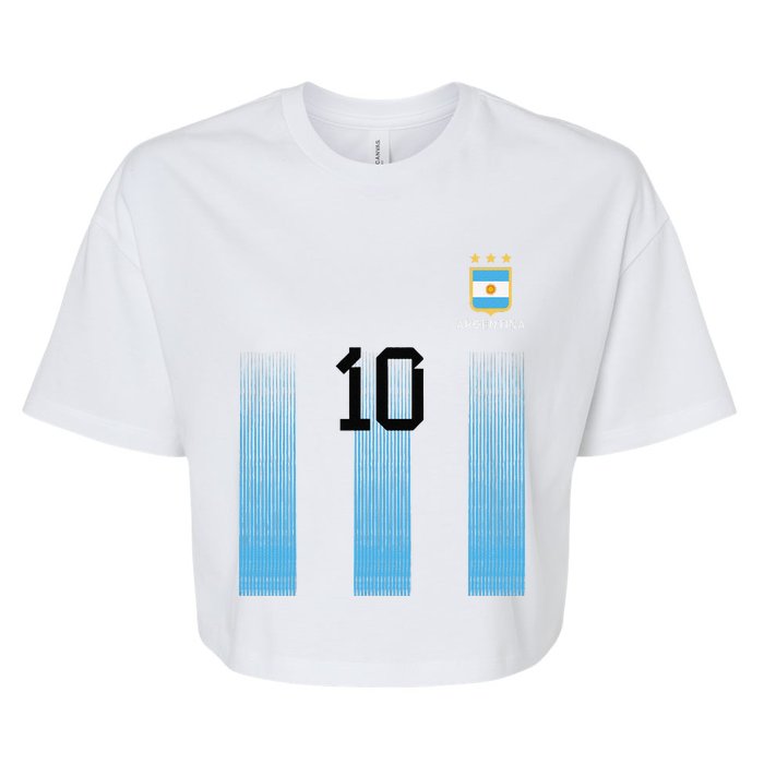 Argentinian Mom Argentina Mommy Mama Argentine Flag Bella+Canvas Jersey Crop Tee