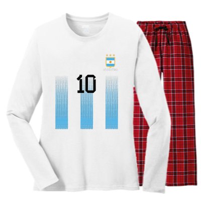 Argentinian Mom Argentina Mommy Mama Argentine Flag Women's Long Sleeve Flannel Pajama Set 