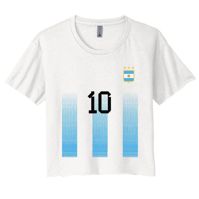 Argentinian Mom Argentina Mommy Mama Argentine Flag Women's Crop Top Tee