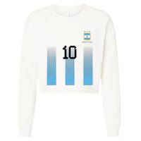 Argentinian Mom Argentina Mommy Mama Argentine Flag Cropped Pullover Crew