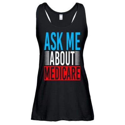 Ask Me About Medicare Insurance Agent Sales Marketing Ladies Essential Flowy Tank