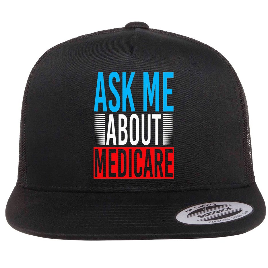Ask Me About Medicare Insurance Agent Sales Marketing Flat Bill Trucker Hat
