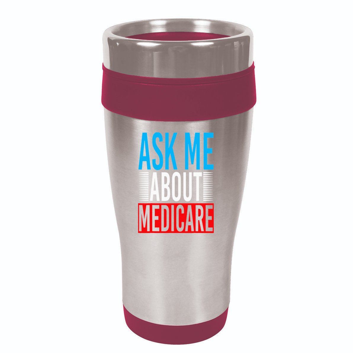 Ask Me About Medicare Insurance Agent Sales Marketing 16oz Travel Tumbler