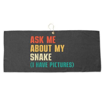 Ask Me About My Snake I Have Pictures Sassy Snake Lover Large Microfiber Waffle Golf Towel