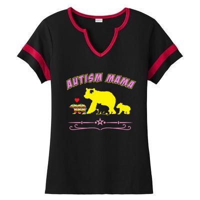 Autism Mama Autism Awareness Gift Ladies Halftime Notch Neck Tee