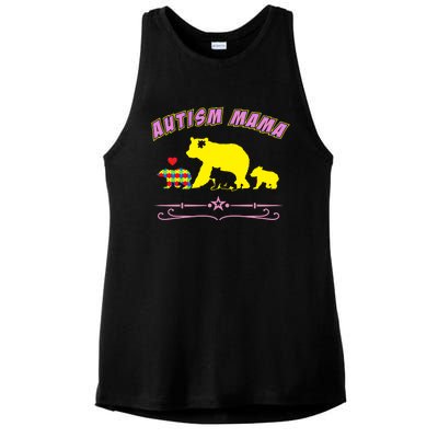 Autism Mama Autism Awareness Gift Ladies PosiCharge Tri-Blend Wicking Tank