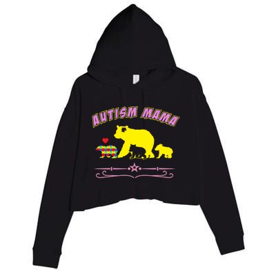 Autism Mama Autism Awareness Gift Crop Fleece Hoodie