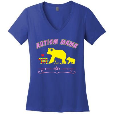 Autism Mama Autism Awareness Gift Women's V-Neck T-Shirt