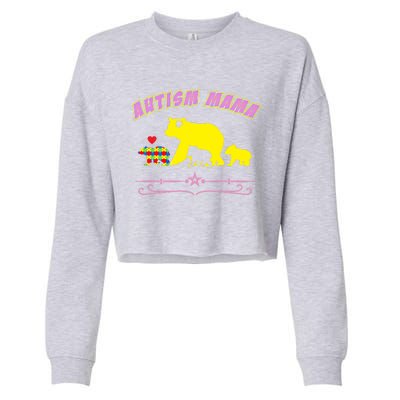 Autism Mama Autism Awareness Gift Cropped Pullover Crew