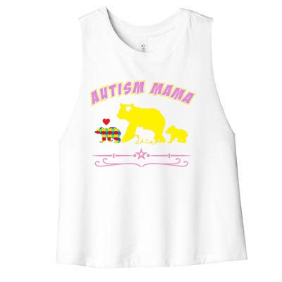 Autism Mama Autism Awareness Gift Women's Racerback Cropped Tank