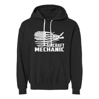 Aircraft Mechanic - Aviation Airplane Maintenance Engineer Garment-Dyed Fleece Hoodie