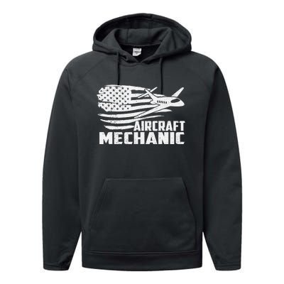 Aircraft Mechanic - Aviation Airplane Maintenance Engineer Performance Fleece Hoodie