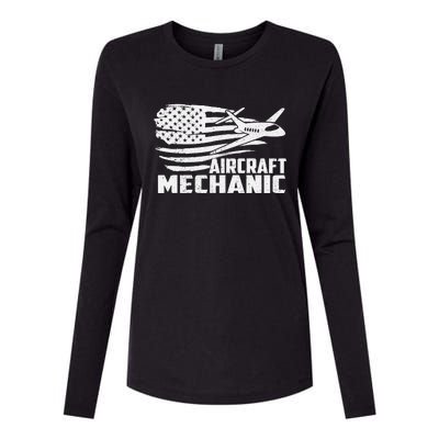 Aircraft Mechanic - Aviation Airplane Maintenance Engineer Womens Cotton Relaxed Long Sleeve T-Shirt