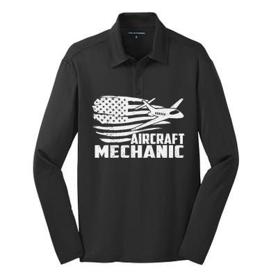 Aircraft Mechanic - Aviation Airplane Maintenance Engineer Silk Touch Performance Long Sleeve Polo