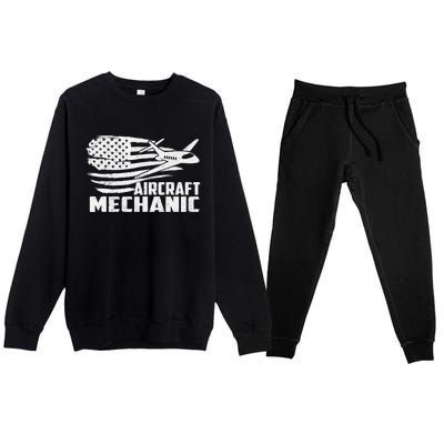 Aircraft Mechanic - Aviation Airplane Maintenance Engineer Premium Crewneck Sweatsuit Set