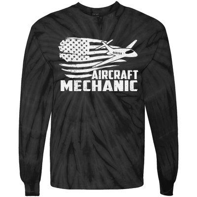 Aircraft Mechanic - Aviation Airplane Maintenance Engineer Tie-Dye Long Sleeve Shirt