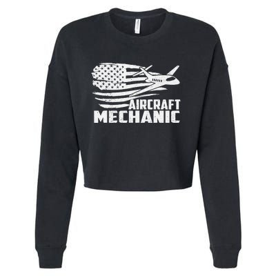 Aircraft Mechanic - Aviation Airplane Maintenance Engineer Cropped Pullover Crew