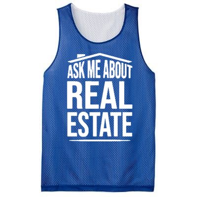 Ask Me About Real Estate Agent Realtor Gift Mesh Reversible Basketball Jersey Tank