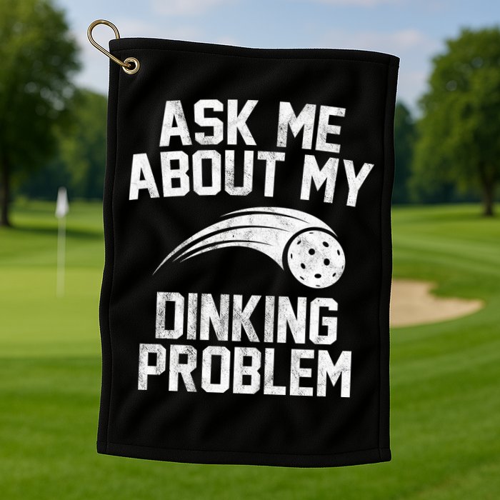 Ask Me About My Dinking Problem Sport Golf Towel