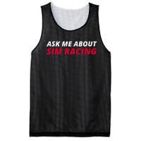 Ask Me About Sim Racing Car Racing Sim Funny Sim Racer Sim Racing Gamer Mesh Reversible Basketball Jersey Tank