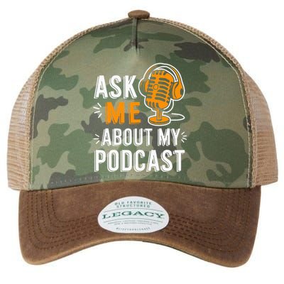 Ask Me About My Podcast Funny Podcaster Audio Content Gifts Legacy Tie Dye Trucker Hat