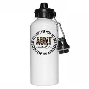 Aunt Mode All Day Everyday Funny Auntie Aunt Leopard Print Gift Aluminum Water Bottle