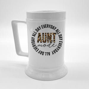 Aunt Mode All Day Everyday Funny Auntie Aunt Leopard Print Gift Beer Stein