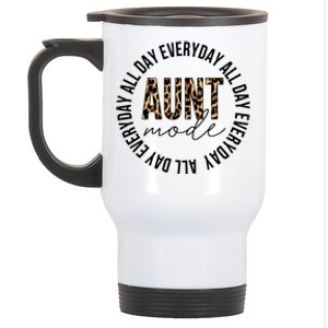 Aunt Mode All Day Everyday Funny Auntie Aunt Leopard Print Gift Stainless Steel Travel Mug