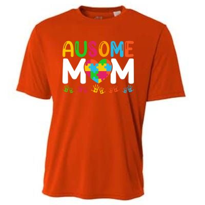 Ausome Mom Autism Great Gift Cooling Performance Crew T-Shirt