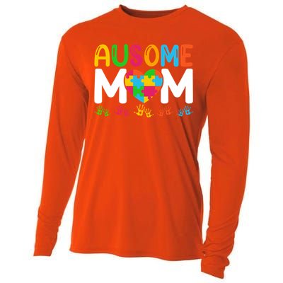 Ausome Mom Autism Great Gift Cooling Performance Long Sleeve Crew