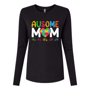 Ausome Mom Autism Great Gift Womens Cotton Relaxed Long Sleeve T-Shirt