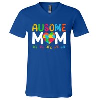 Ausome Mom Autism Great Gift V-Neck T-Shirt