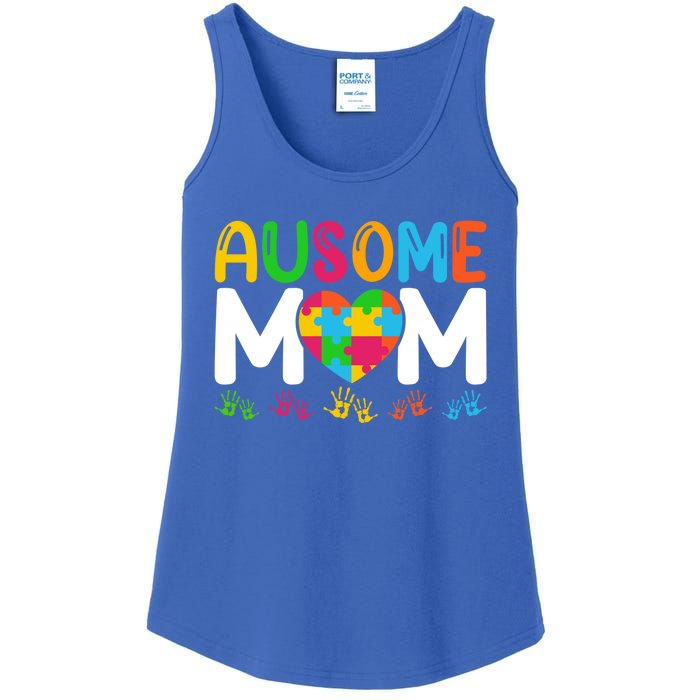 Ausome Mom Autism Great Gift Ladies Essential Tank