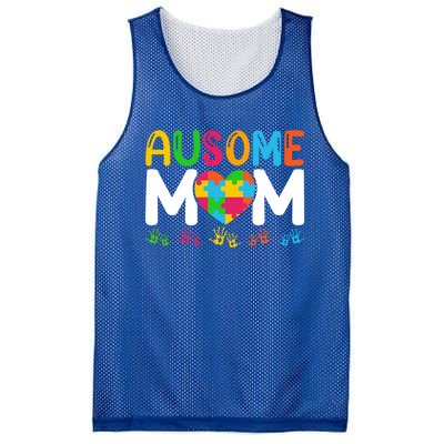 Ausome Mom Autism Great Gift Mesh Reversible Basketball Jersey Tank