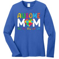 Ausome Mom Autism Great Gift Ladies Long Sleeve Shirt