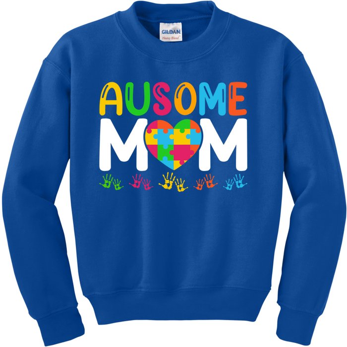 Ausome Mom Autism Great Gift Kids Sweatshirt