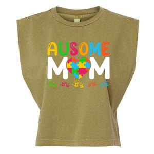 Ausome Mom Autism Great Gift Garment-Dyed Women's Muscle Tee