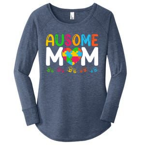 Ausome Mom Autism Great Gift Women's Perfect Tri Tunic Long Sleeve Shirt