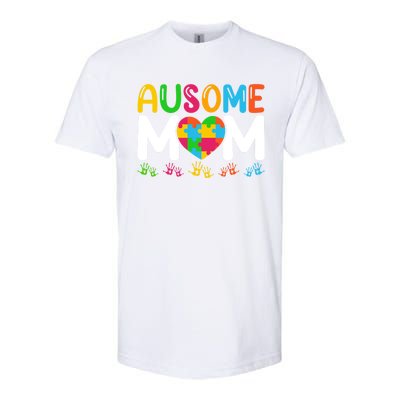 Ausome Mom Autism Great Gift Softstyle CVC T-Shirt