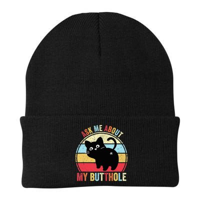 Ask Me About My Butthole Funny Cat Butt TShirt Beanie