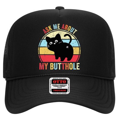 Ask Me About My Butthole Funny Cat Butt TShirt Trucker Hat
