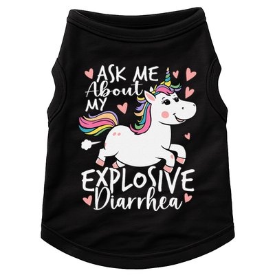 Ask Me About My Explosive Diarrhea Poop Meme Funny Unicorn Doggie Tank