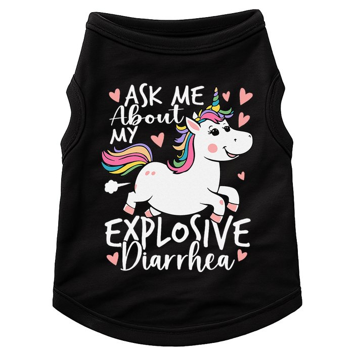 Ask Me About My Explosive Diarrhea Poop Meme Funny Unicorn Doggie Tank