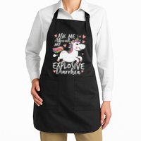 Ask Me About My Explosive Diarrhea Poop Meme Funny Unicorn Apron