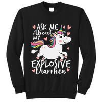 Ask Me About My Explosive Diarrhea Poop Meme Funny Unicorn Sweatshirt